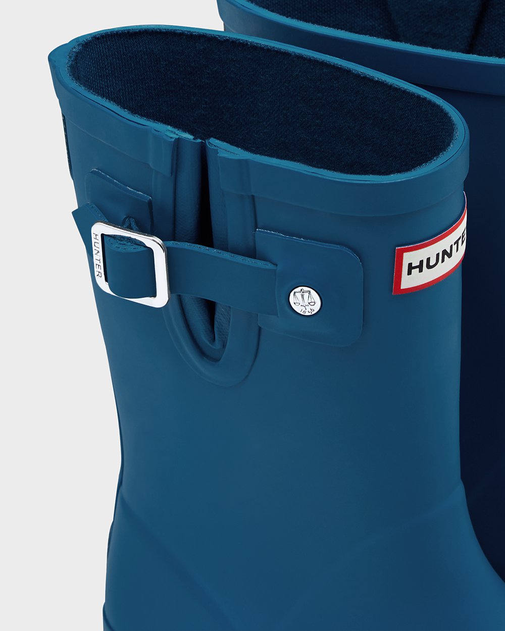 Kids Rain Boots - Hunter Original First Flat Sole (07AMLKHRP) - Blue